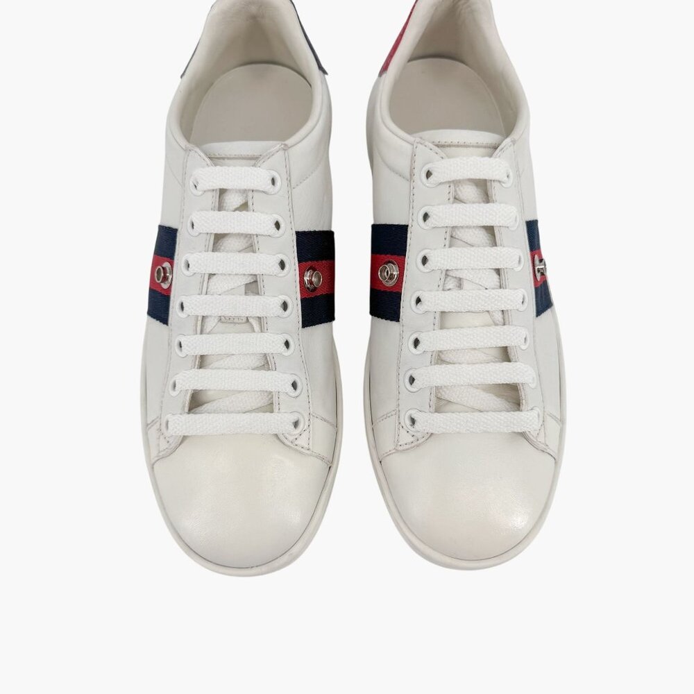 Gucci Blind for Love Ace Sneakers Size 37 US 7 White Removable Patch Low Top - Picture 5 of 16